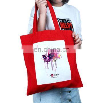 custom personalized red cotton tote bags printed logo