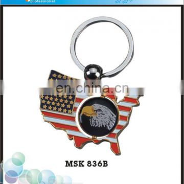 Tourist Souvenir USA Map Personalized Keychain Custom Made Metal Keychains