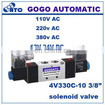 Double coil 5/3 solenoid valve pneumatic air valve 4v330c-10