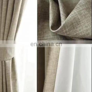 High quality waterproof 3 pass blackout curtain fabric polyester linen curtain for home room