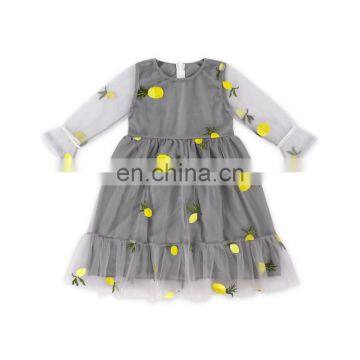 Spring autumn girls dress casual long sleeves lace mesh floral kids dresses girl cute princess dress