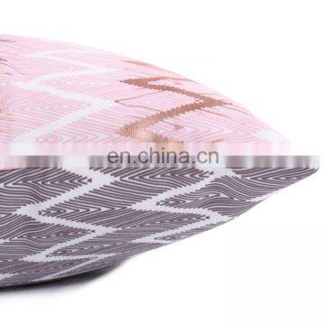 100% Cotton Geometric Wave Pink Home Indoor Decorative Square Throw Pillow Covers for Sofa Bedroom photo-5