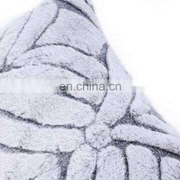 Decorative Luxury Warm Sofa 100% Polyester Cutting Rabbit Faux Fur Square Shape Gray Cushion Custom Cushions photo-4