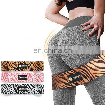 Harbour Custom Printed Logo Exercise Hip Woven Fabric Private Label Resistance Bands Set photo-2
