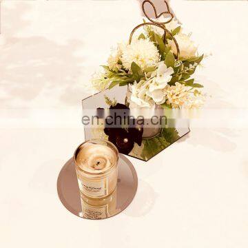 hot selling mirror candle plate/mirror tray centerpieces table decoration