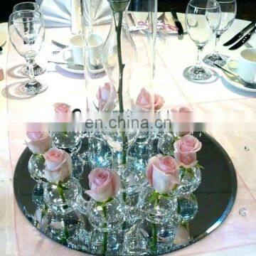 MIRROR CANDLE PLATE BEVEL EDGE ROUND/SQUARE/OCTAGONAL