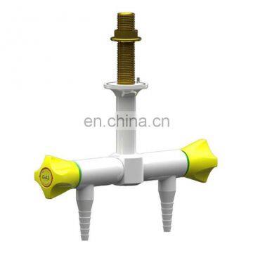 Deck Mounted Solid Brass Chemical Laboratory Gas Tap With Double Outlets photo-4
