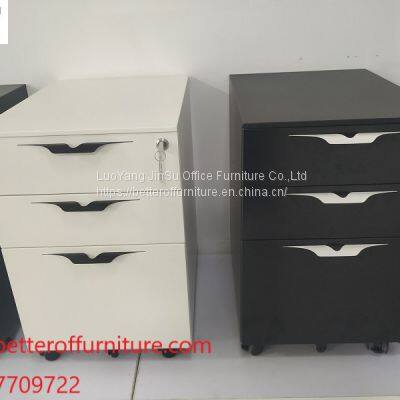 Professional design metal 3 drawer mobile pedestal with 5 casters for office desk