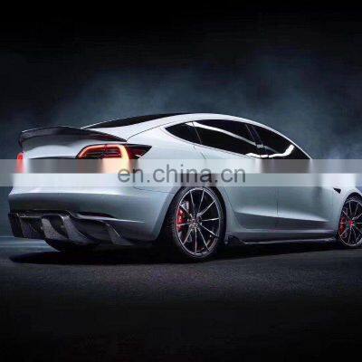 Carbon! New for Model 3 Full Set Carbon Material Rear Diffuser Car Parts for TSL Rear Lip for Model3 photo-4
