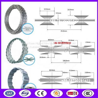 Mesh Concertina Barbed Wire For Razor Blade Fencing , Galvanized Barbed Wire