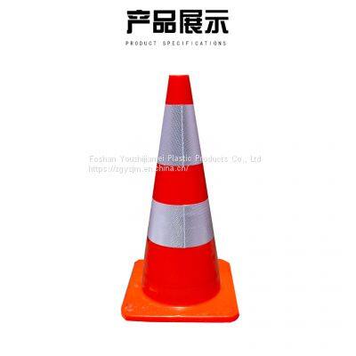 Roadway Safety PVC Orange Reflective Film Parking Barrier Traffic Road Cone photo-3