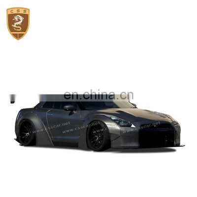 Carbon Fiber+Fiberglass Front Bumper Tail Spoiler Middle Grille Liberty Walk LB Style Body Kit For Gtr R35