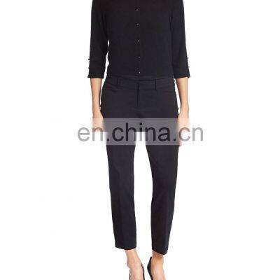 Lady Cashmere Wool Cropped Cardigan 3/4 Sleeve With Button photo-3