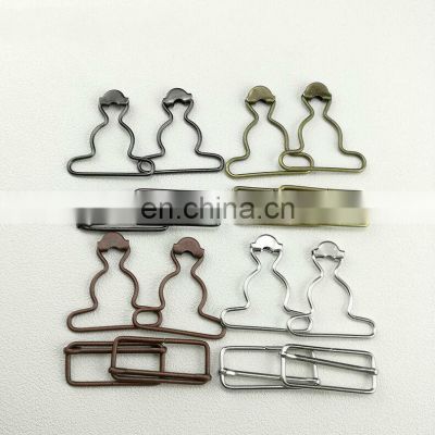 Adjustable Clip Slider Brass Metal Suspender Buckles