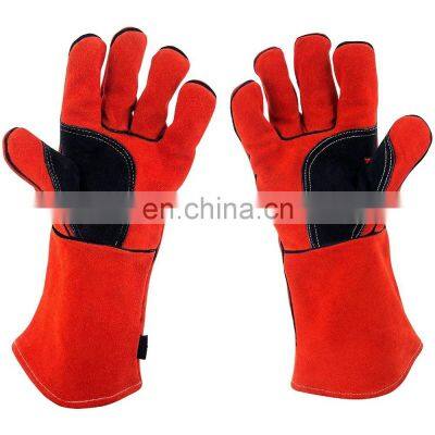 Heat Fire Resistant Mitts Oven Grill Fireplace Pot Holder Leather Welding Gloves