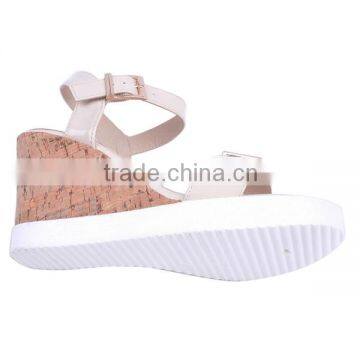 2016 Hot Sale Summer Cream Color Beautiful New Design Girl Sandals With Double Buckles photo-6