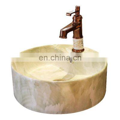 Marble round Europe type washbasin on stage of pottery and porcelain