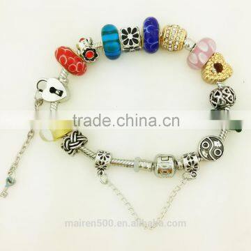 MNP120 2015 Charm jewelry bracelet European style beaded crystal bracelets