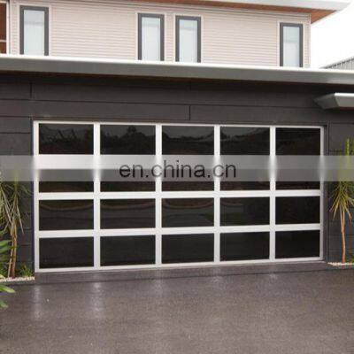 Remote Control Electric Sliding 16x8 Tempered Glass Garage Doors photo-3
