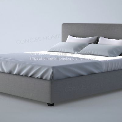 Concise Home modern furniture minimalist bed BB-1605-15 genuine leather or fabric upholstery bed