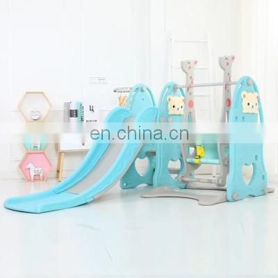 2020 kids happy slide and bear ball pool plastic indoor slide for sales