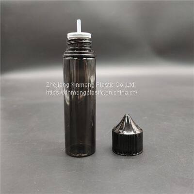 Clear Black 60ml Tall V3 E-liquid Bottle Childproof Squeeze Plastic Pet E-juice Vape Oil Dropper Bottle photo-2