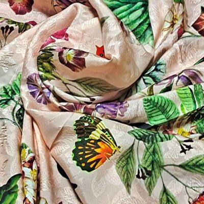 Digital Printed Spun Rayon Viscose Crepe Polyester Spandex Fabric