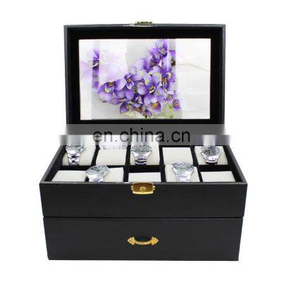 Custom Logo 30 Slots Oak Veneer Wooden Watch Box Display photo-3