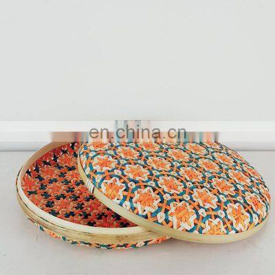 Best Price Hot Sale Round Woven Bamboo Gift Box, Woven Storage Basket Wholesale Made in Vietnam photo-1