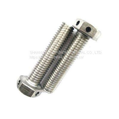 SS304 SS316 Passivated Hex Head Bolts Fully Threaded With Wire Holes photo-4