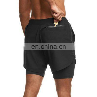 New Hot Sale Men's Quick Dry Sportswear Shorts Two In One Fitness Shorts With Side Pockets Gym Wear Clothing Shorts photo-4