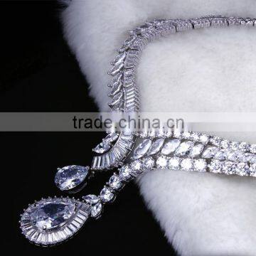 New Luxury Statement Design Cubic Zirconia African Style Big Fashion Jewelry Set photo-3