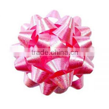 Giant Confetti Bow - Silver Color in 230m dia with 25mm wide ribbon and 30loops, on Full colors Printing Backing Board