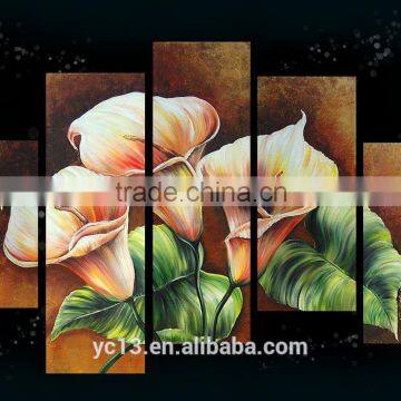 5pcs panel High quality handmade decoration flower oil painting