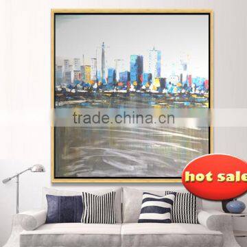 wholesale canvas handmade artworks City landscape oil painting YB-133