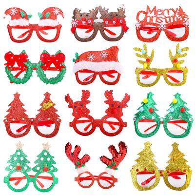 Christmas Glasses Decoration Adult Children Glitter Dress up Toy Xmas Glasses Christmas Tree Antlers Decorative Glassesift photo-2