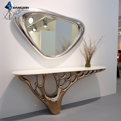 Premium Stainless Steel Furniture Set -- Contemporary Mirrors and Side Tables for Hotels, Exhibition Halls and High-end Residences photo-5