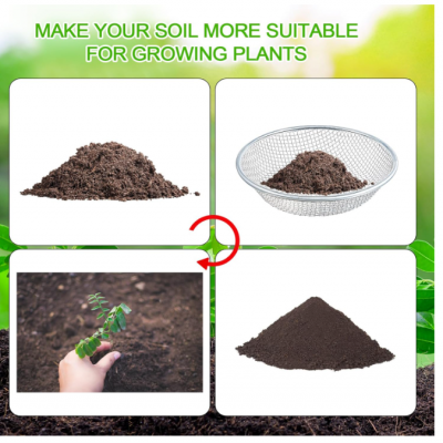 3 Pcs Soil Sifter for Gardening Sand Rock Compost Sifter Dirt Sieve Sifting Pan for Gardening Sand Sawdust Gravel Rocks photo-3