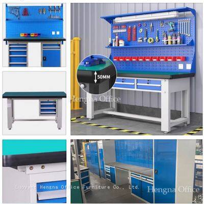 Steel Workbench With Drawers | Heavy Duty Metal Tool Bench With Lockable Cabinet / HN-SW05 / 1000kg Loading Capacity Workshop Furniture photo-4