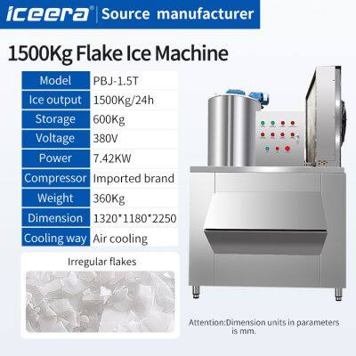 1.5t~2.5t Commercial Use Stainless Steel Refrigerators Flake Ice Machine for Cool Solution Catering Suppliers photo-2