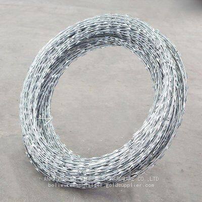 Razor Barbed Wire, Razor Wire Fencing Razor Fence, Razor Ribbon Barbed Wire Galvanized Steel Razor Wire Fence BOLI