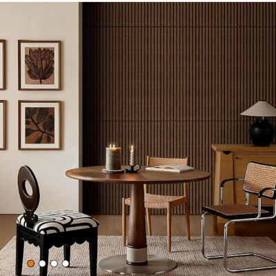 Акустические панели для декора стен с деревянной накладкой из брусков для современной гостини, спальни, квартиры