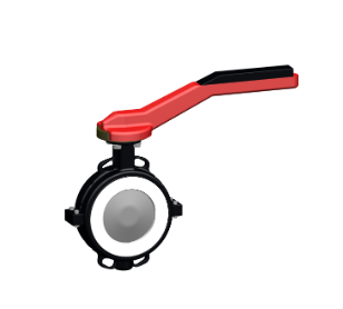 Wafer Butterfly Valve Metal PFA Lined Stainless Steel Disc Industrial Water Treatment Valve