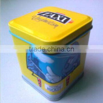 Small square size tin tea box