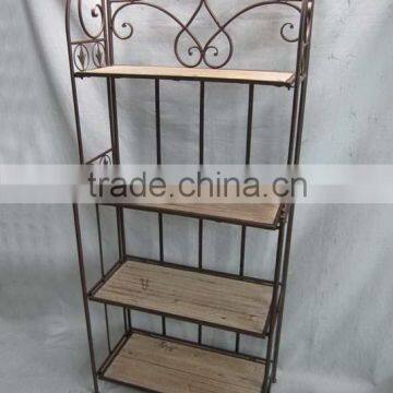 Factory Price Decorative Metal and Wood Garden Flower Shelf Bracket