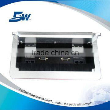BW-T645 Multimedia Office Socket Outlet/Flip Cover Aluminum Desk Power Plug photo-3