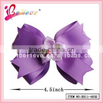 Kids ribbon bow hair clip wholesale hair jewelry,knit hair clip with flower