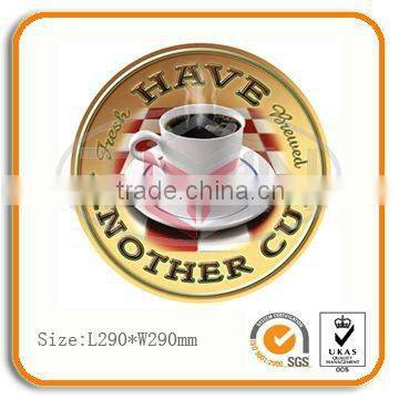 Round metal tin sign