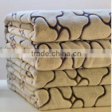 100% Polyester Embossed printing Soft Franela/Flannel Fabric