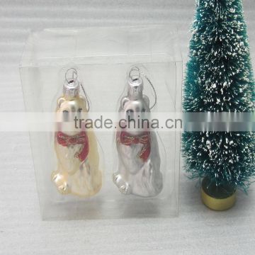 2016 Christmas Glass Animal Dogs Hanging Decoration